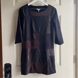 Liberty Garden Black Brown Patchwork Dress XS NWT